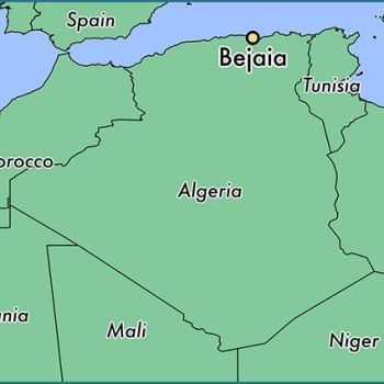 Беджая на карте Алжира.