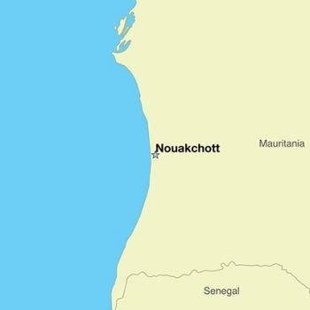 Город Нуакшот на карте Мавритании.