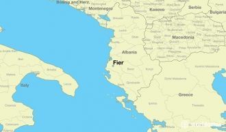 Фиери (Фиер) на карте Албании.