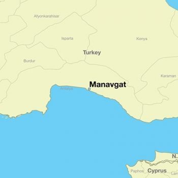 Манавгат на карте Турции.