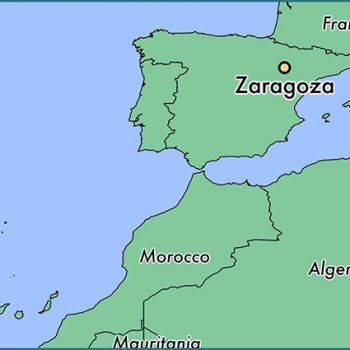 Сарагоса на карте Испании.