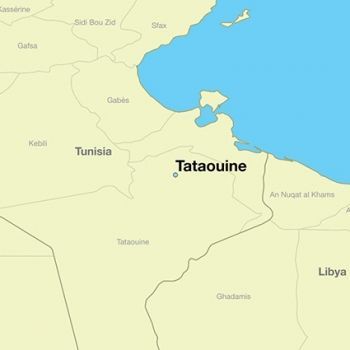 Татавин на карте Туниса.