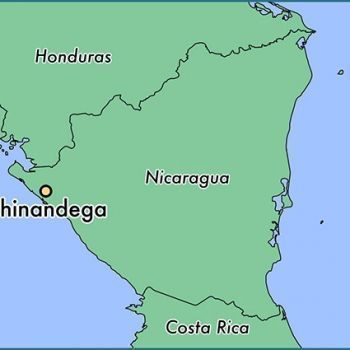 Город Чинандега на карте Никарагуа.