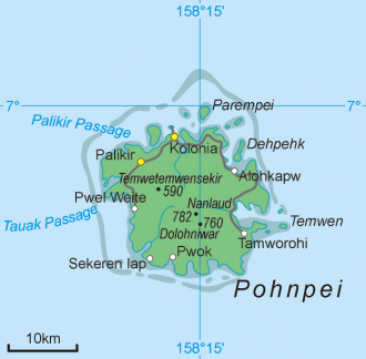 Паликир на карте Микронезии.