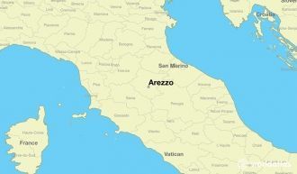 Ареццо на карте Италии.