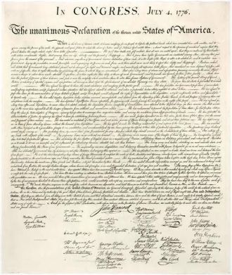 The Declaration of Independence was signed