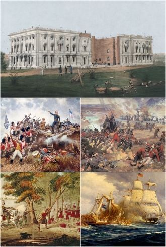 During the Anglo-American War, British troops captured Washington, burned White House and the Capitol