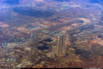 Аэропорт Мадрид-Барахас с высоты.